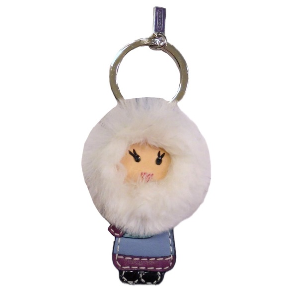 Coach Fur Eskimo Keychain Bag Charm - Picture 1 of 6
